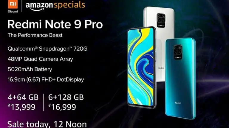 Redmi Note 9 Pro sera mis en vente aujourd'hui via Amazon, site Xiaomi India: prix en Inde, offres, spécifications