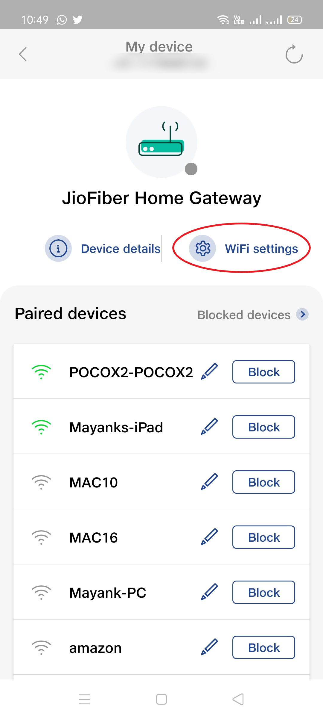 Changer le nom et le mot de passe du SSID Wifi JioFiber à l'aide de l'application MyJio
