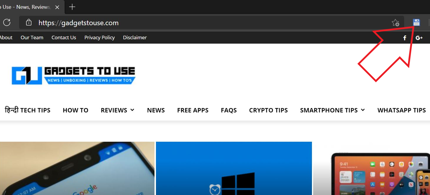 Enregistrer la page Web pour la lecture hors ligne