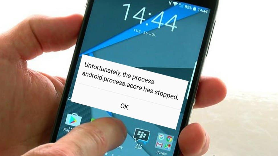 błąd procesu android acore