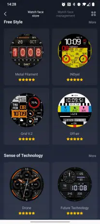 Many watch faces to choose from