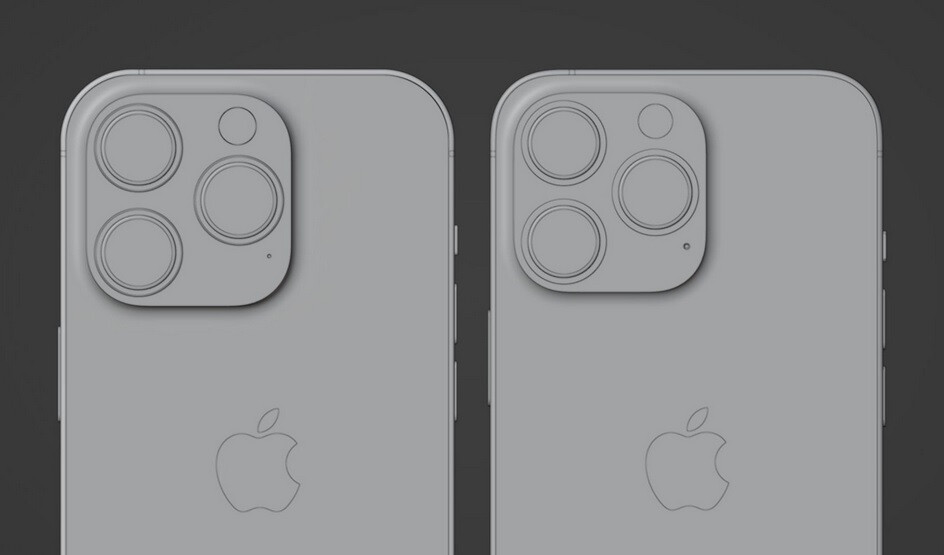 Rendu de l'iPhone 13 Pro à gauche et de l'iPhone 14 Pro à droite - Pourquoi les rendus de l'iPhone 14 Pro affichent des coins plus arrondis que l'iPhone 13 Pro