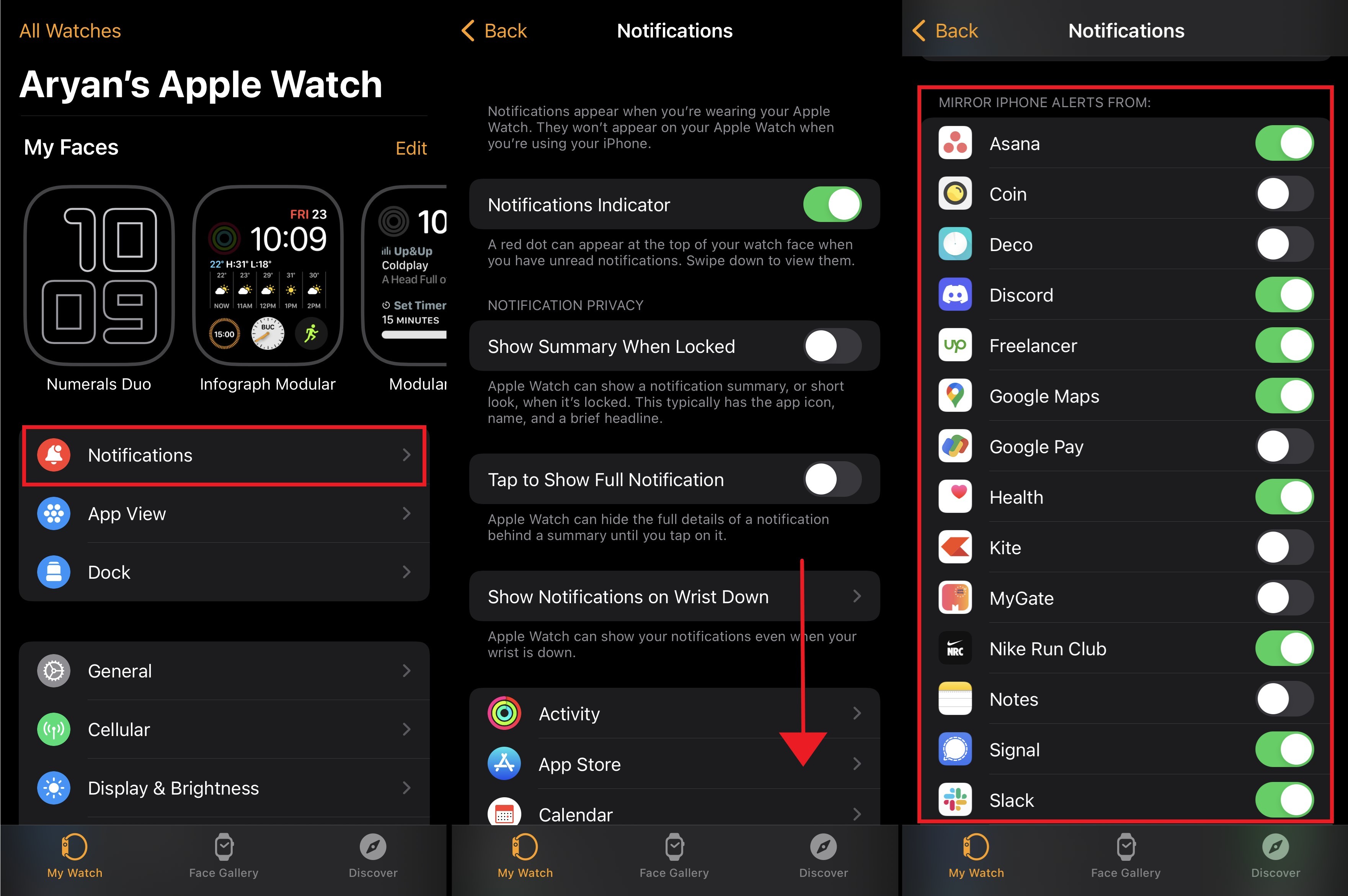 Étapes pour configurer les notifications Apple Watch
