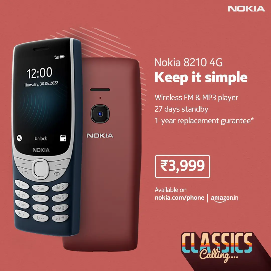 Le Nokia 110 4G (2022) est un téléphone bon marché qui fait les bases, 8210 4G lance en Inde