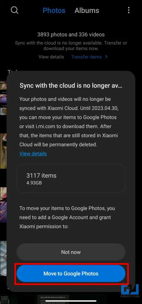 transférer des fichiers et des photos depuis mi cloud